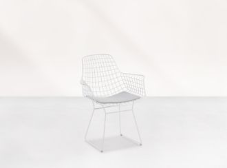 Mila tuinstoel wit incl kussen Beige