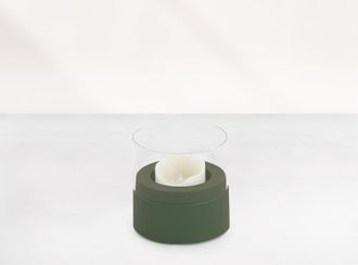 Ronde kaars tuinlamp laag