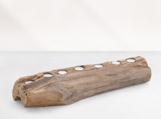 Teelichthalter aus Teakholz