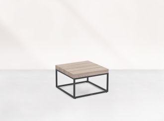 Gili bijzettafel lava 59x59x30 Grijs teak 6cm
